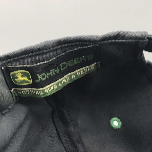 John Deere Tractors Hat Cap Adjustable Strapback Black Green EUC - Picture 6 of 7